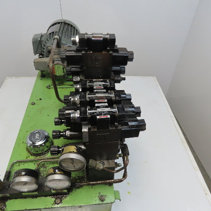 2HP 19 Gallon Hydraulic Power Unit 220/380V 50Hz 3Ph W/Valves VK1F-1AM-2401 Pump