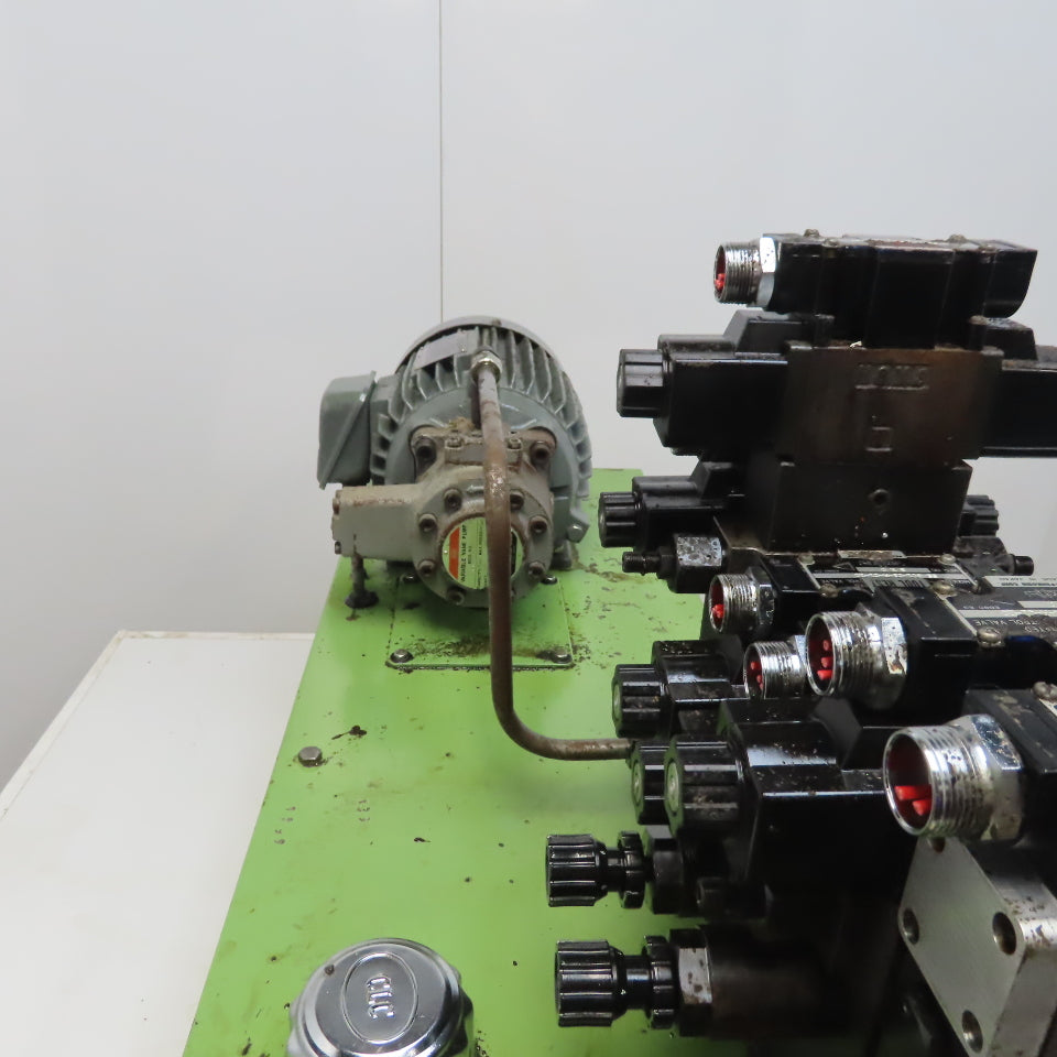 2HP 19 Gallon Hydraulic Power Unit 220/380V 50Hz 3Ph W/Valves VK1F-1AM-2401 Pump
