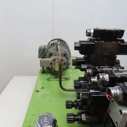 2HP 19 Gallon Hydraulic Power Unit 220/380V 50Hz 3Ph W/Valves VK1F-1AM-2401 Pump