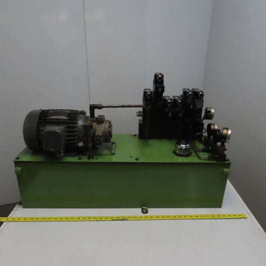 2HP 19 Gallon Hydraulic Power Unit 220/380V 50Hz 3Ph W/Valves VK1F-1AM-2401 Pump