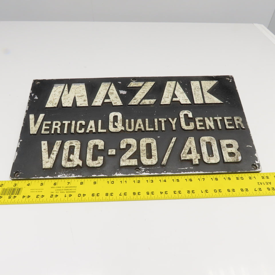 Mazak 19-3/4" x 10" Cast Aluminum Machine Vertical Quality Center VQC-20/40B