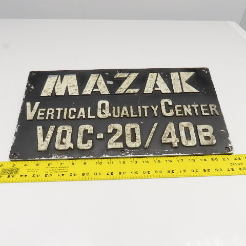 Mazak 19-3/4" x 10" Cast Aluminum Machine Vertical Quality Center VQC-20/40B