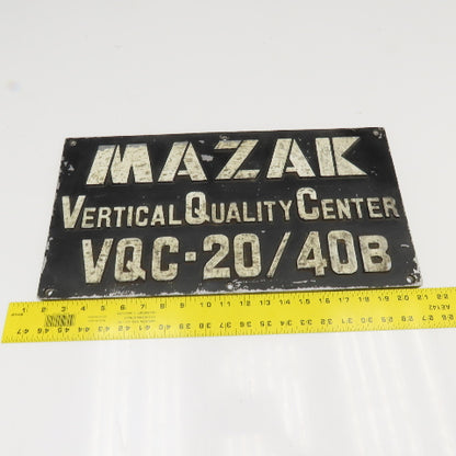 Mazak 19-3/4" x 10" Cast Aluminum Machine Vertical Quality Center VQC-20/40B