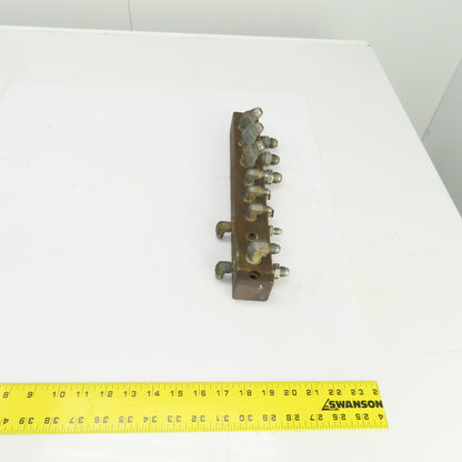 18 Port Oil Lubrication Distribution Piston Manifold 14" L