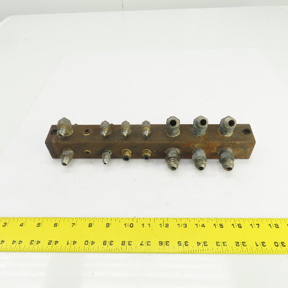 18 Port Oil Lubrication Distribution Piston Manifold 14" L
