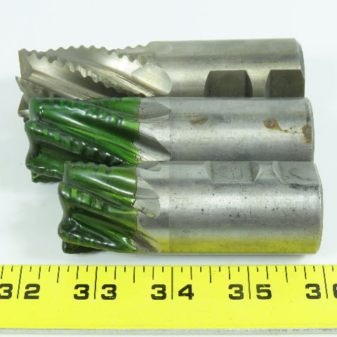 Resharpened 1-1/4" Square End Mill 5 Flute 1-1/4" Shank Lot of 3