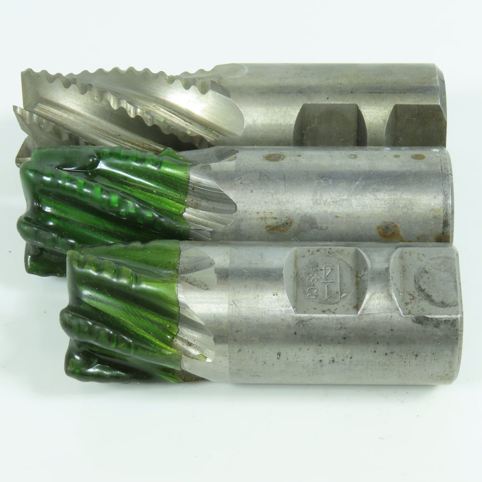 Resharpened 1-1/4" Square End Mill 5 Flute 1-1/4" Shank Lot of 3