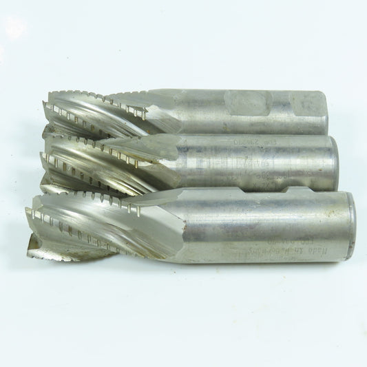 Resharpened 1" Square End Mill 5 Flute 1" Shank Lot of 3