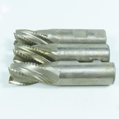 Resharpened 1" Square End Mill 5 Flute 1" Shank Lot of 3