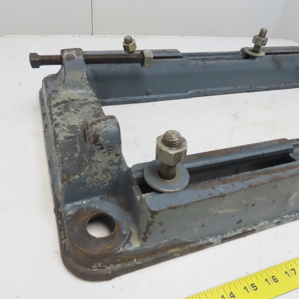 Vintage Large Cast Iron Adjustable Motor Mount 12" Center to Center of Bolts