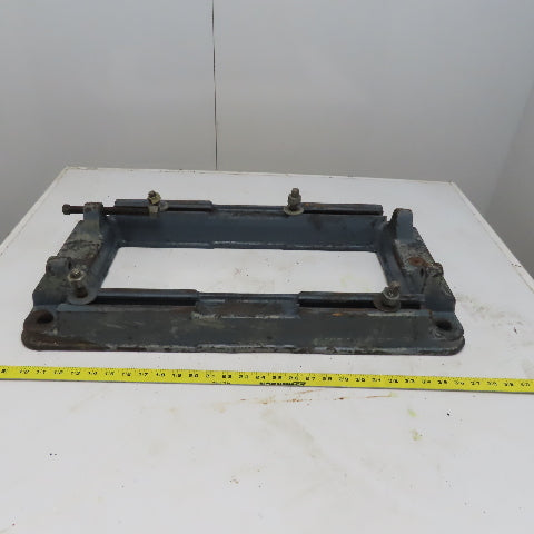 Vintage Large Cast Iron Adjustable Motor Mount 12" Center to Center of Bolts