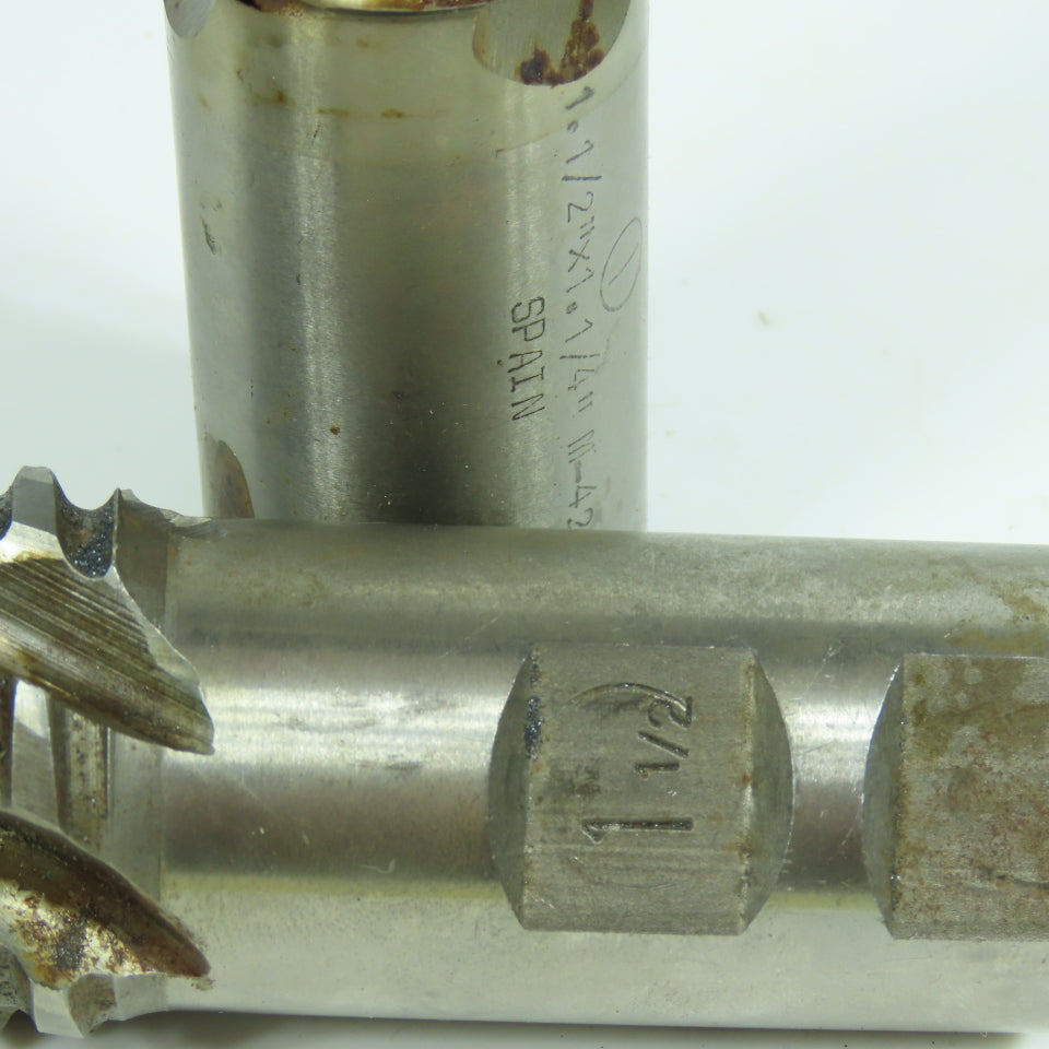 Misc. 1-1/2" HSS Roughing Square End Mill 3 & 6 Flute Resharpened Lot of 2