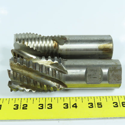 Misc. 1-1/2" HSS Roughing Square End Mill 3 & 6 Flute Resharpened Lot of 2
