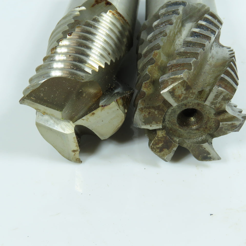 Misc. 1-1/2" HSS Roughing Square End Mill 3 & 6 Flute Resharpened Lot of 2