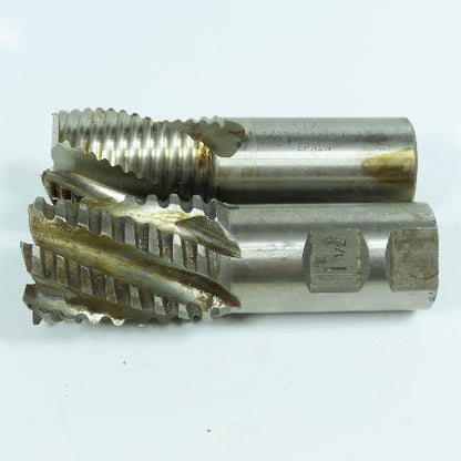 Misc. 1-1/2" HSS Roughing Square End Mill 3 & 6 Flute Resharpened Lot of 2