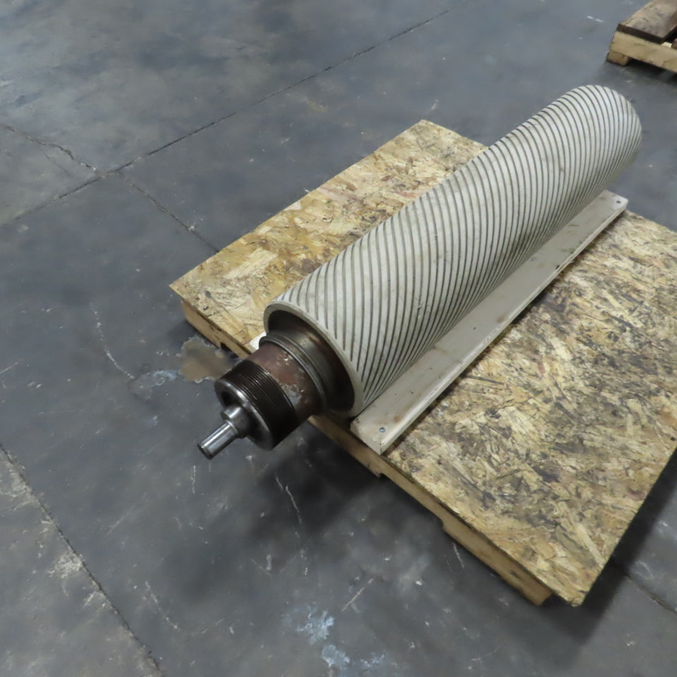 Hans Weber NLC-4V-1100 Belt Driven Rubber Covered Roller 12"OD x 47-1/4"W