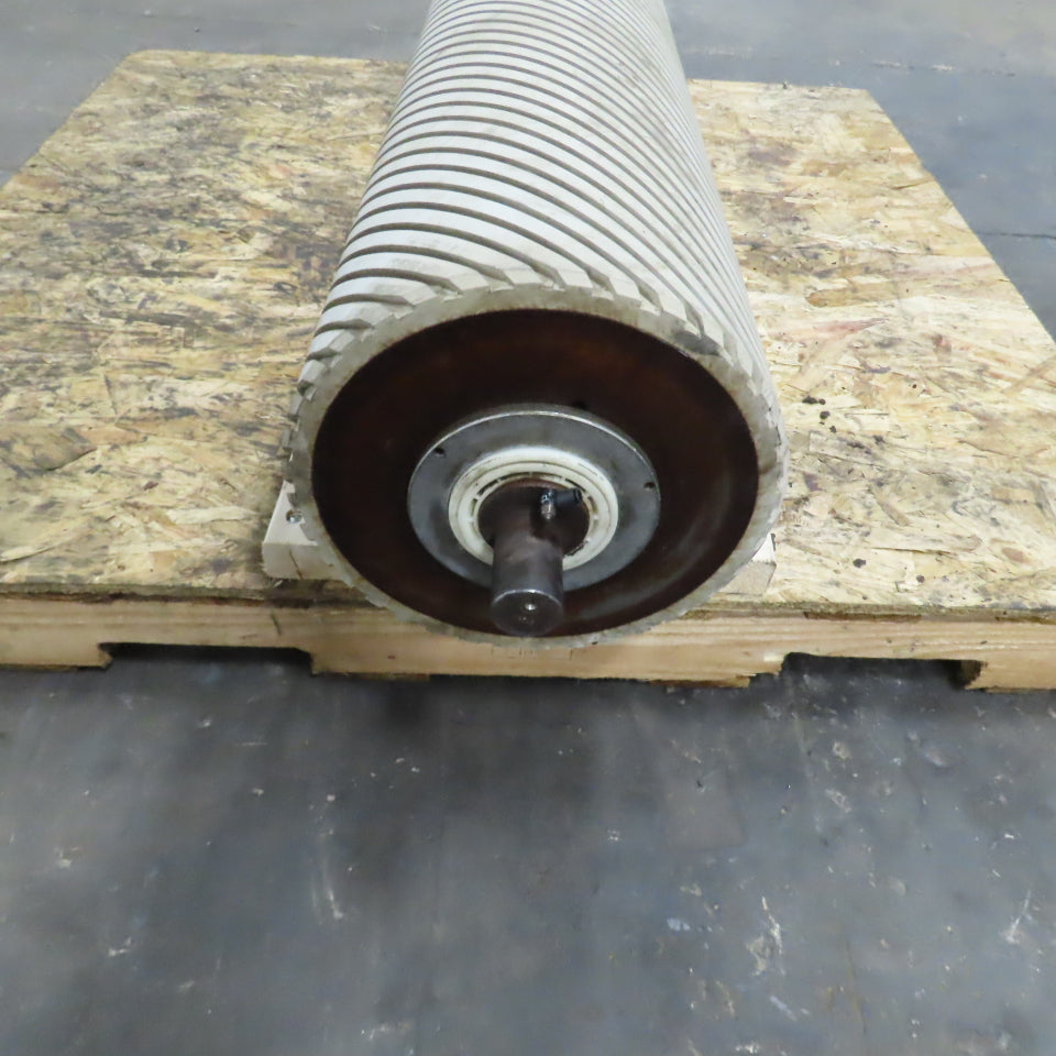 Hans Weber NLC-4V-1100 Belt Driven Rubber Covered Roller 12"OD x 47-1/4"W