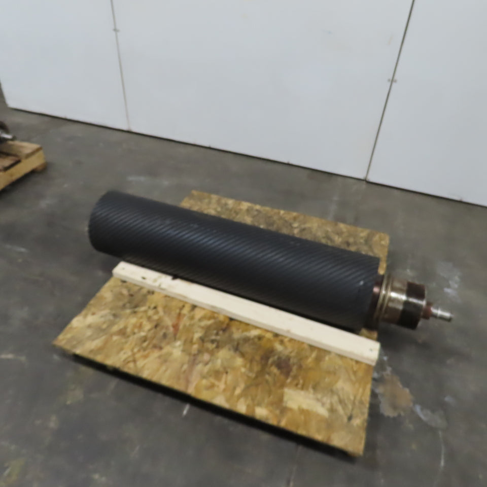 Hans Weber NLC-4V-1100 Belt Driven Rubber Clad Roller 12"OD x 47-1/4"W