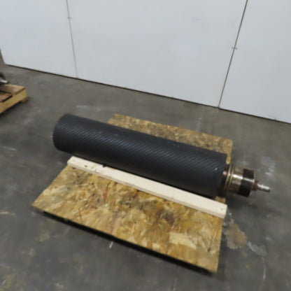 Hans Weber NLC-4V-1100 Belt Driven Rubber Clad Roller 12"OD x 47-1/4"W