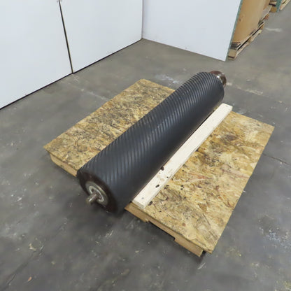 Hans Weber NLC-4V-1100 Belt Driven Rubber Clad Roller 12"OD x 47-1/4"W