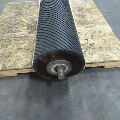 Hans Weber NLC-4V-1100 Belt Driven Rubber Clad Roller 12"OD x 47-1/4"W