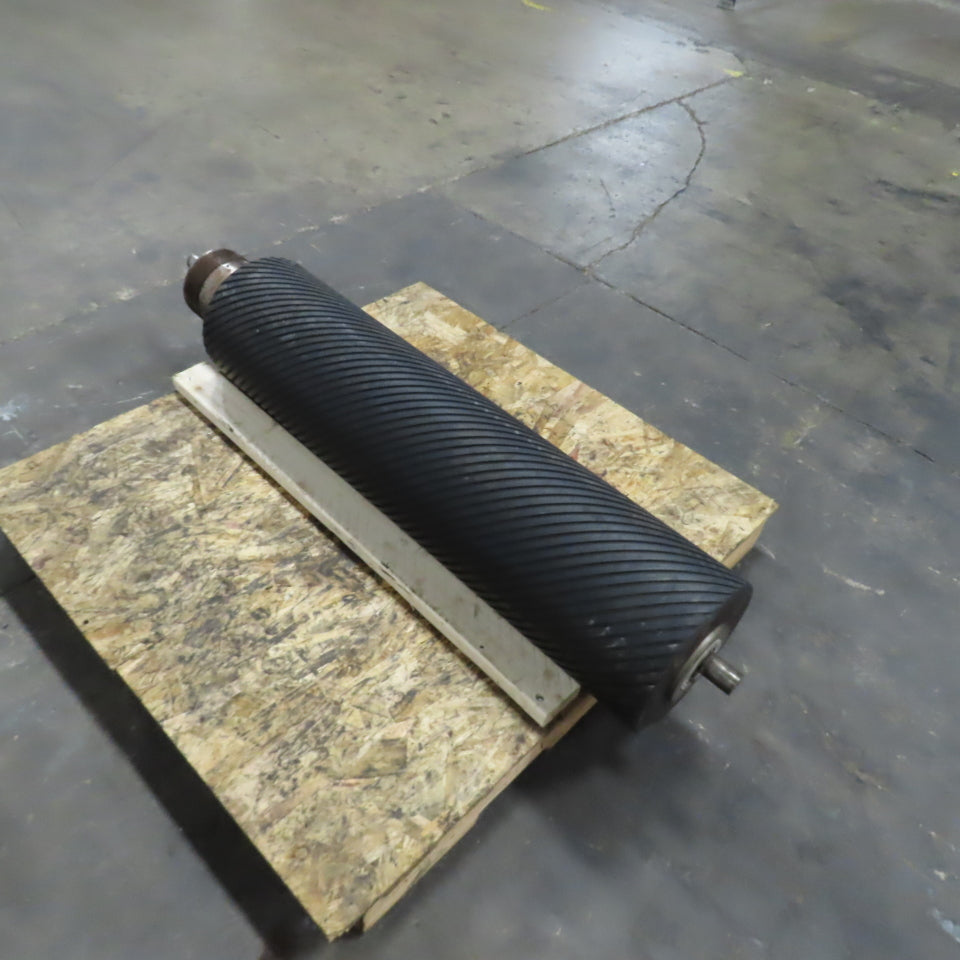 Hans Weber NLC-4V-1100 Belt Driven Rubber Clad Roller 12"OD x 47-1/4"W