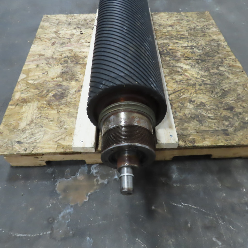 Hans Weber NLC-4V-1100 Belt Driven Rubber Clad Roller 12"OD x 47-1/4"W