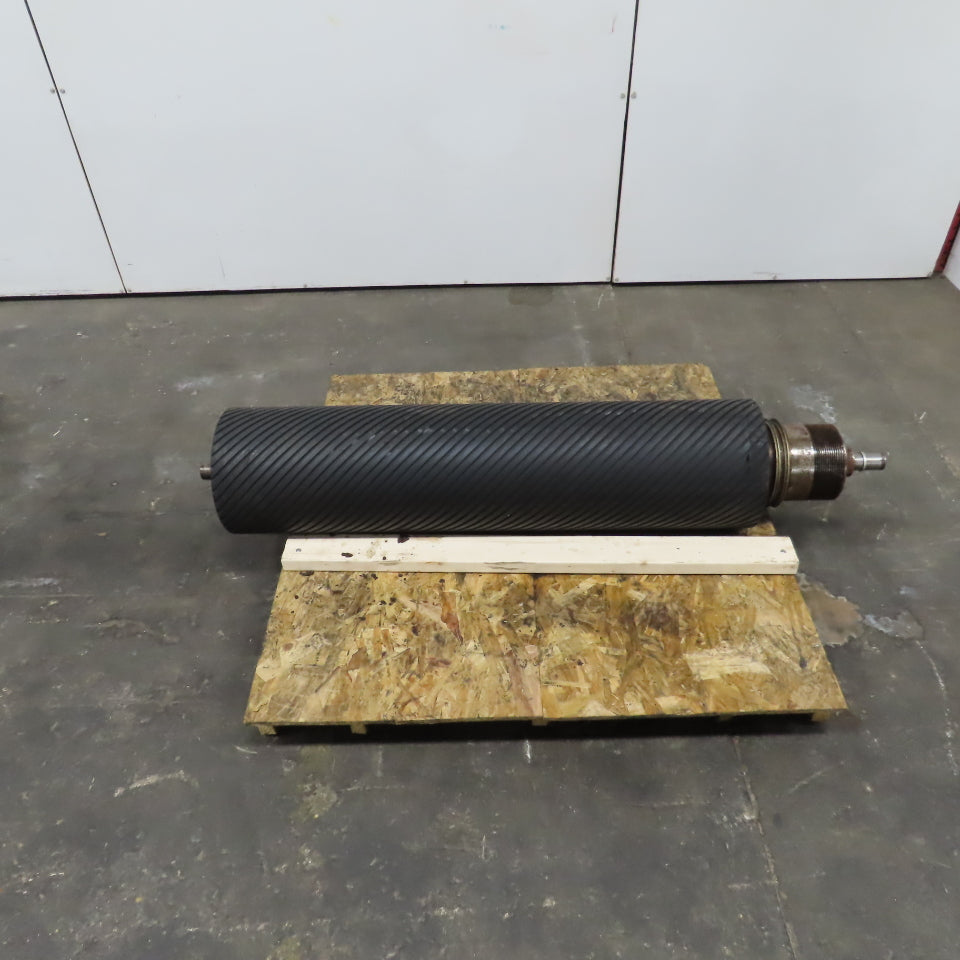 Hans Weber NLC-4V-1100 Belt Driven Rubber Clad Roller 12"OD x 47-1/4"W