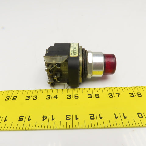 Allen Bradley 800T-PT16 600V Illuminated Push Button Switch Red 120V Lamp