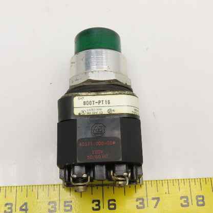 Allen Bradley 800T-PT16 600V Illuminated Push Button Switch Green 120V Lamp