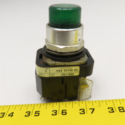 Allen Bradley 800T-PT16 600V Illuminated Push Button Switch Green 120V Lamp