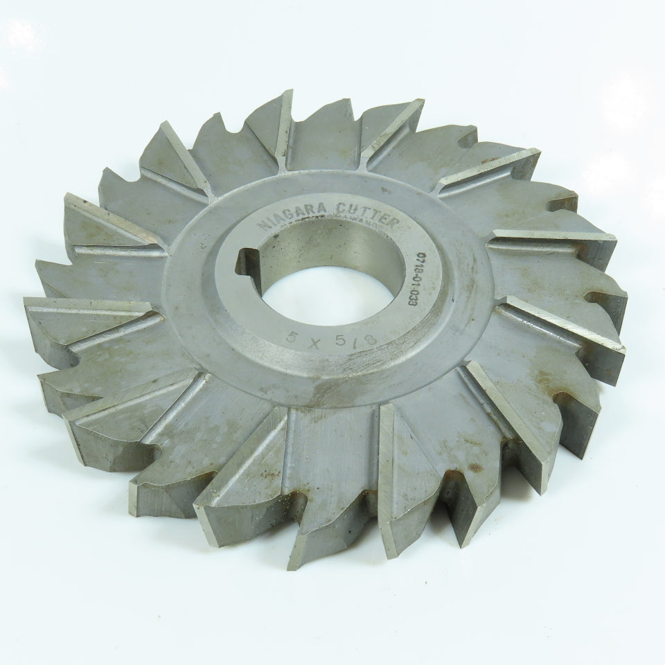 Niagara 5"x 5/8"x 1-1/4" HSS Slitting Saw Side Milling Cutter Staggered 24 Tooth