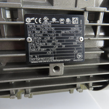 Nord SK 9032.1AZB-100L 3HP 59.17:1 Ratio Gear Reducer 29RPM Out 3PH 6321 Torque