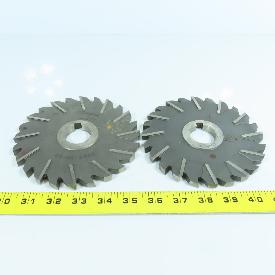 .377"x 1-1/4" Arbor Slitting Saw Side Milling Cutter Staggered 24 Tooth Lot of 2