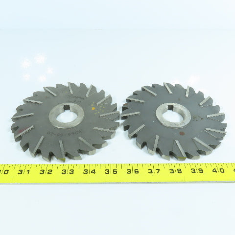 .377"x 1-1/4" Arbor Slitting Saw Side Milling Cutter Staggered 24 Tooth Lot of 2