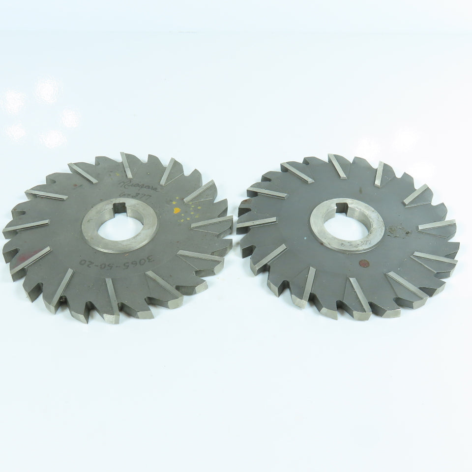 .377"x 1-1/4" Arbor Slitting Saw Side Milling Cutter Staggered 24 Tooth Lot of 2