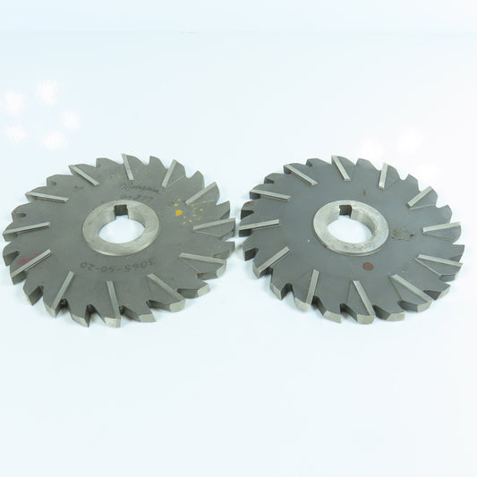 .377"x 1-1/4" Arbor Slitting Saw Side Milling Cutter Staggered 24 Tooth Lot of 2