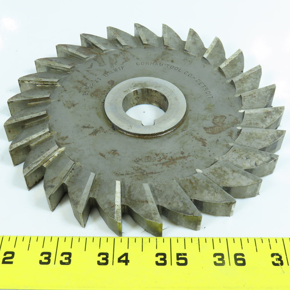 Gorham Tool 6"x 1/2"x 1" HSS Slitting Saw Side Milling Cutter Straight 26 Tooth