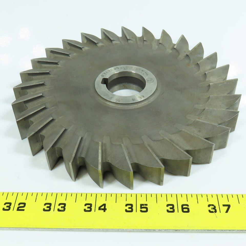 Illinois 7"x 3/4"x 1-1/4" HSS Slitting Saw Side Milling Cutter Straight 28 Tooth