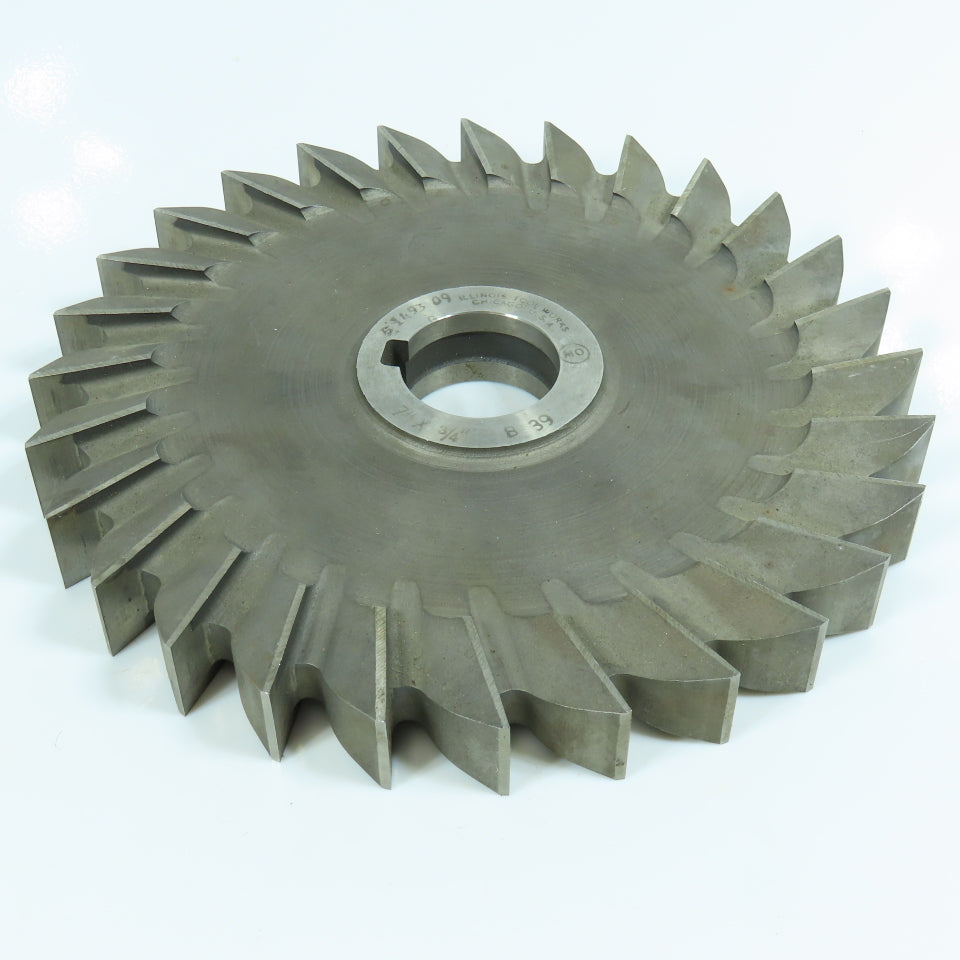 Illinois 7"x 3/4"x 1-1/4" HSS Slitting Saw Side Milling Cutter Straight 28 Tooth