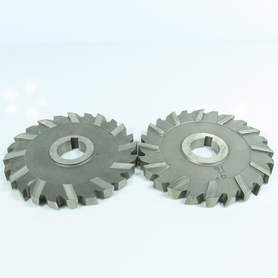 5-5/8"x 9/16"x 1-1/4" Slitting Saw Side Milling Cutter Staggered 24 Tooth Lot/2