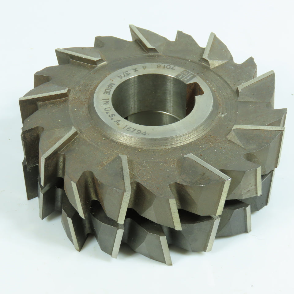 ITW 4"x 3/4"x 1-1/4" Slitting Saw Side Milling Cutter Staggered 18 Tooth Lot/2