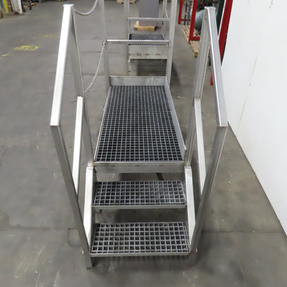 Aluminum Machine Approach Access Catwalk Ladder Platform 24"H x 28" W/2 Steps