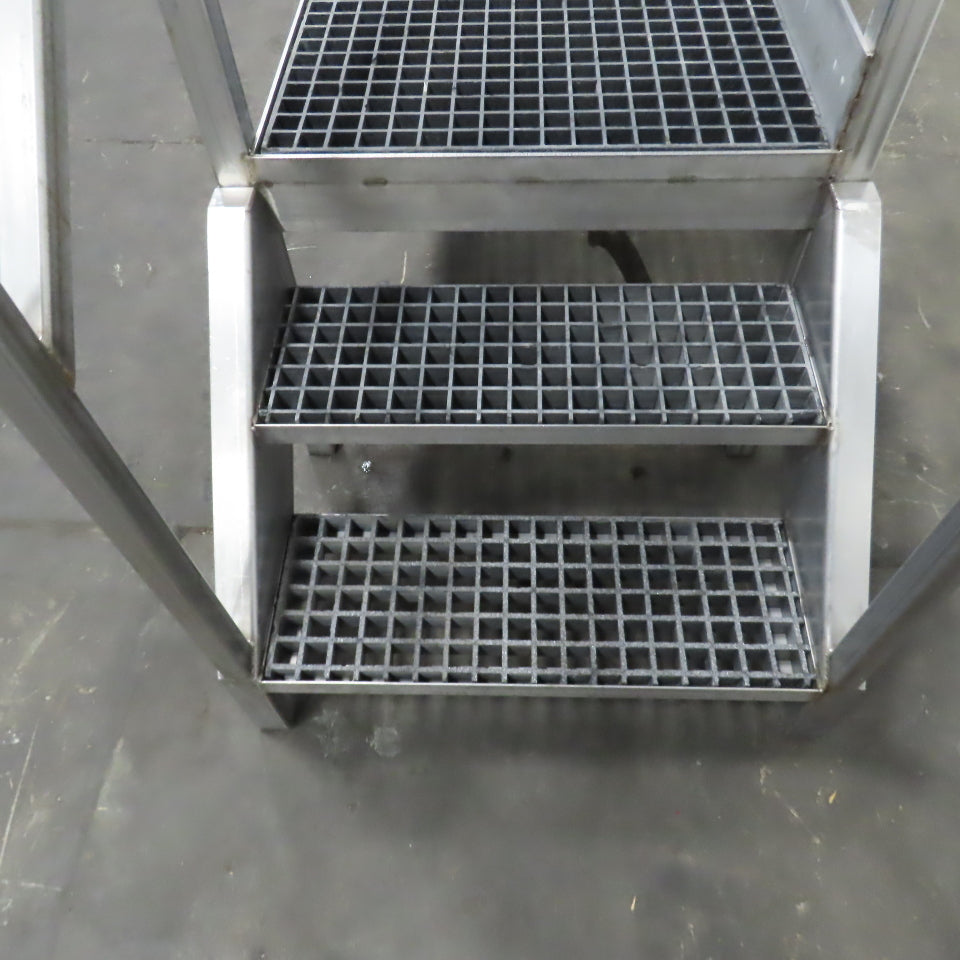 Aluminum Machine Approach Access Catwalk Ladder Platform 24"H x 28" W/2 Steps
