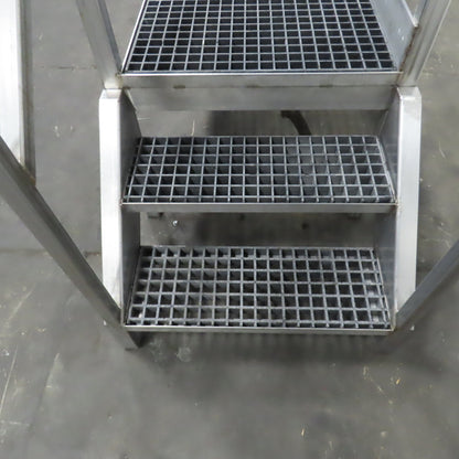 Aluminum Machine Approach Access Catwalk Ladder Platform 24"H x 28" W/2 Steps