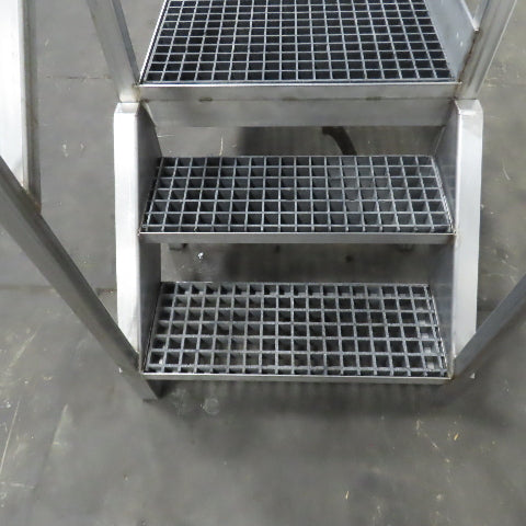 Aluminum Machine Approach Access Catwalk Ladder Platform 24"H x 28" W/2 Steps