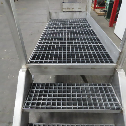 Aluminum Machine Approach Access Catwalk Ladder Platform 24"H x 28" W/2 Steps