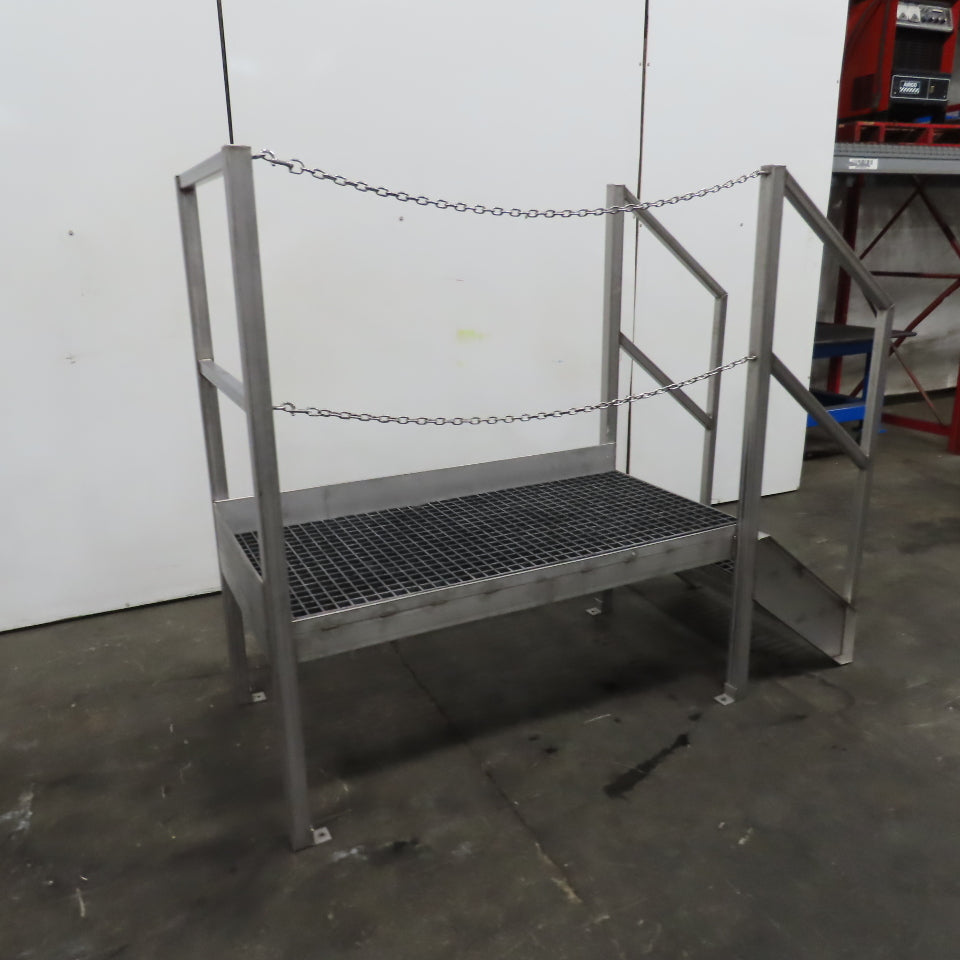 Aluminum Machine Approach Access Catwalk Ladder Platform 24"H x 28" W/2 Steps