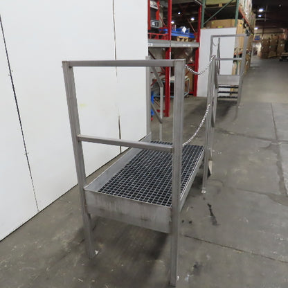 Aluminum Machine Approach Access Catwalk Ladder Platform 24"H x 28" W/2 Steps