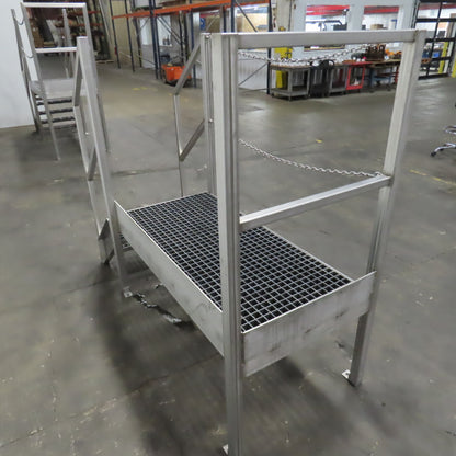 Aluminum Machine Approach Access Catwalk Ladder Platform 24"H x 28" W/2 Steps